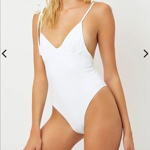 FRANKIES BIKINIS White Otis One Piece, Size L